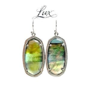 Kendra Scott Elle Earrings in abalone Glass, Rhodium Plated